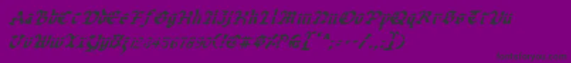 UberhГ¶lmeLazarItalic-Schriftart – Schwarze Schriften auf violettem Hintergrund