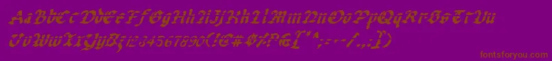 UberhГ¶lmeLazarItalic Font – Brown Fonts on Purple Background