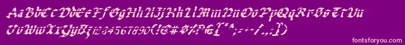 UberhГ¶lmeLazarItalic Font – Pink Fonts on Purple Background