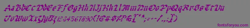 UberhГ¶lmeLazarItalic-Schriftart – Violette Schriften auf grauem Hintergrund