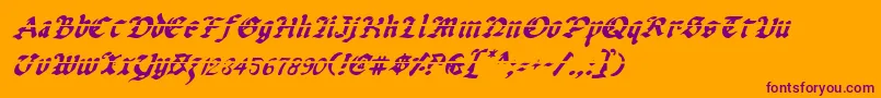 UberhГ¶lmeLazarItalic Font – Purple Fonts on Orange Background