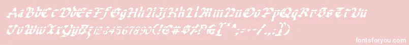 フォントUberhГ¶lmeLazarItalic – ピンクの背景に白い文字