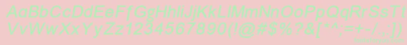 ErUnivers1251Italic Font – Green Fonts on Pink Background