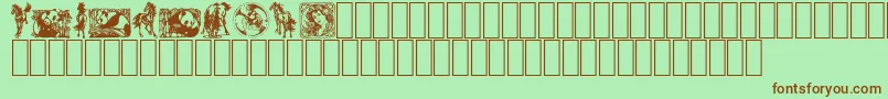 Шрифт Fabeldyr3 – коричневые шрифты на зелёном фоне