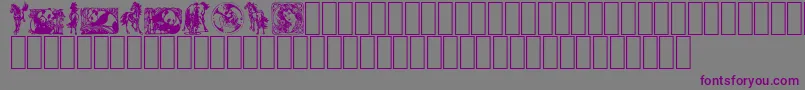 Fabeldyr3-fontti – violetit fontit harmaalla taustalla