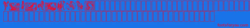 Fabeldyr3-fontti – punaiset fontit sinisellä taustalla