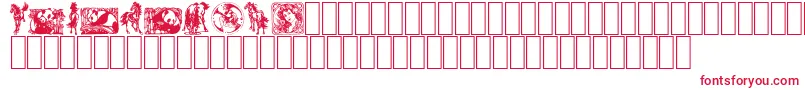 フォントFabeldyr3 – 白い背景に赤い文字