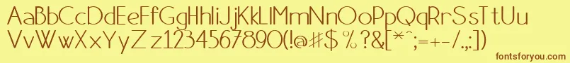 Danae-fontti – ruskeat fontit keltaisella taustalla