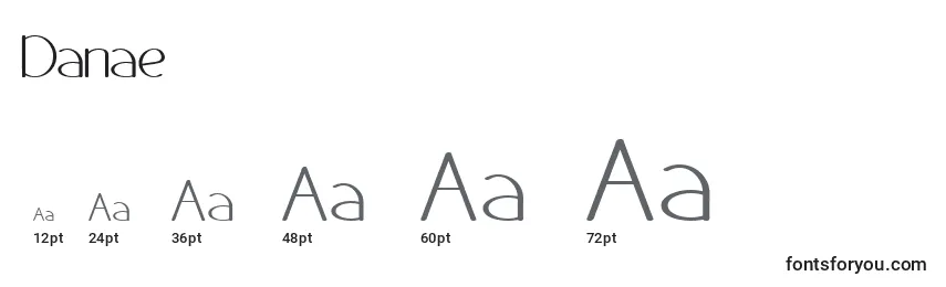 Размеры шрифта Danae