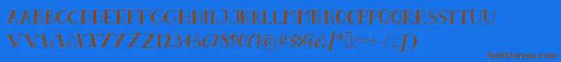 SandwichPaperDark Font – Brown Fonts on Blue Background