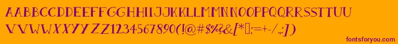 SandwichPaperDark Font – Purple Fonts on Orange Background