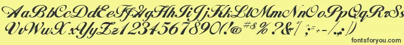 Шрифт GeSignatureScript – чёрные шрифты на жёлтом фоне