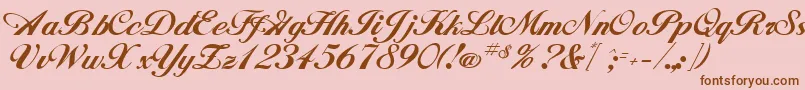 GeSignatureScript-fontti – ruskeat fontit vaaleanpunaisella taustalla