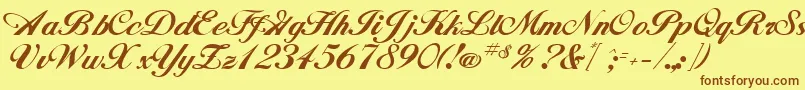 fuente GeSignatureScript – Fuentes Marrones Sobre Fondo Amarillo