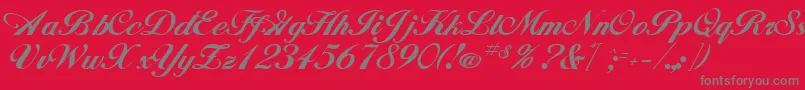 GeSignatureScript Font – Gray Fonts on Red Background