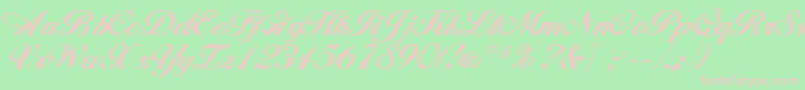 GeSignatureScript Font – Pink Fonts on Green Background