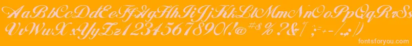 GeSignatureScript-fontti – vaaleanpunaiset fontit oranssilla taustalla