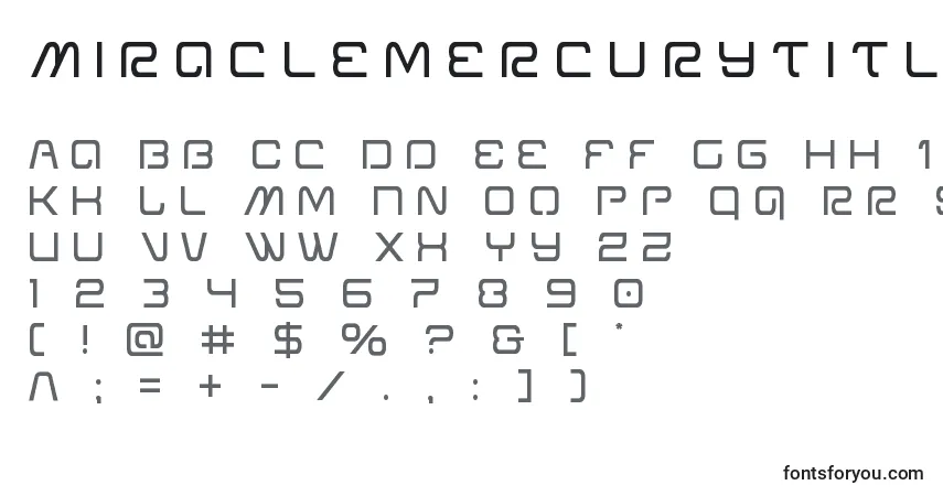 Schriftart Miraclemercurytitle – Alphabet, Zahlen, spezielle Symbole