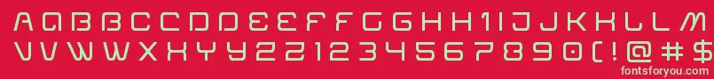 Fonte Miraclemercurytitle – fontes verdes em um fundo vermelho