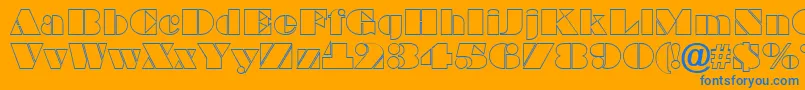 フォントABraggaotl – オレンジの背景に青い文字