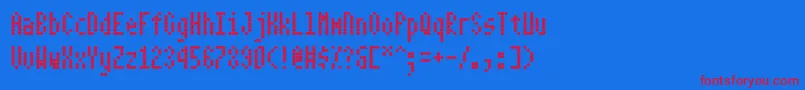 Dotim3 Font – Red Fonts on Blue Background