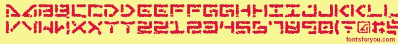 AbductionIii-fontti – punaiset fontit keltaisella taustalla