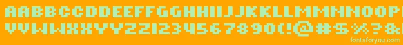 Rotorb-Schriftart – Grüne Schriften auf orangefarbenem Hintergrund
