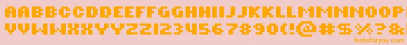 Rotorbフォントについての詳細 フォントRotorb – オレンジの文字がピンクの背景にあります。