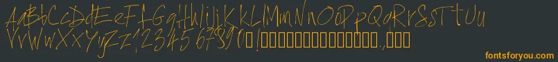 フォントPwxtrathin – 黒い背景にオレンジの文字