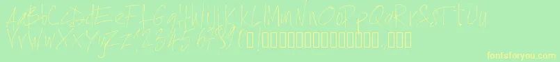 Pwxtrathin Font – Yellow Fonts on Green Background