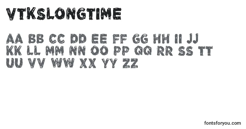 Шрифт VtksLongtime – алфавит, цифры, специальные символы