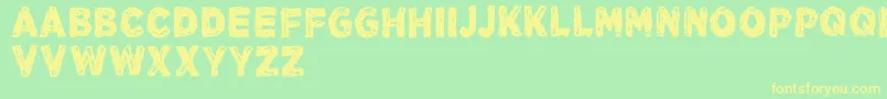 VtksLongtime Font – Yellow Fonts on Green Background