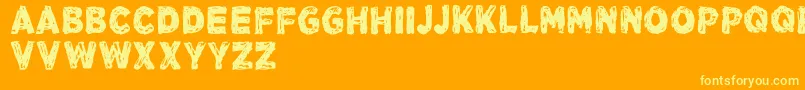 VtksLongtime Font – Yellow Fonts on Orange Background