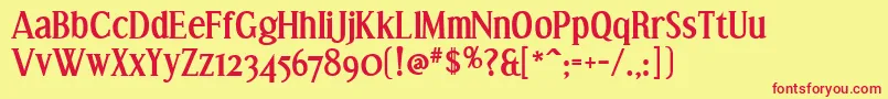 EffloresceBd Font – Red Fonts on Yellow Background