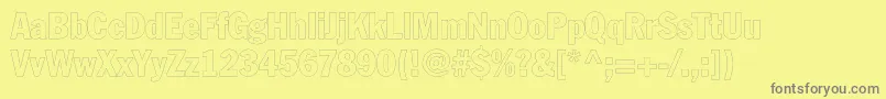Fagotcondoutlinec Font – Gray Fonts on Yellow Background