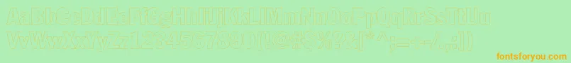 Fagotcondoutlinec-Schriftart – Orangefarbene Schriften auf grünem Hintergrund