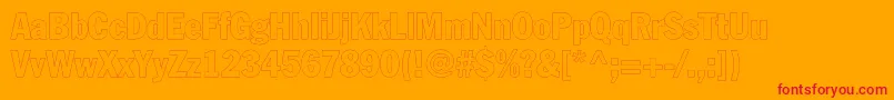 Fagotcondoutlinec-Schriftart – Rote Schriften auf orangefarbenem Hintergrund