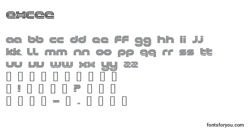Excee-fontti – aakkoset, numerot, erikoismerkit
