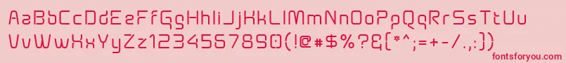 フォントAunchantedxspace ffy – ピンクの背景に赤い文字