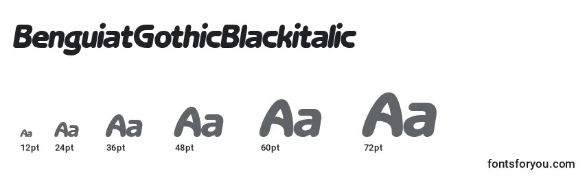 BenguiatGothicBlackitalic Font Sizes