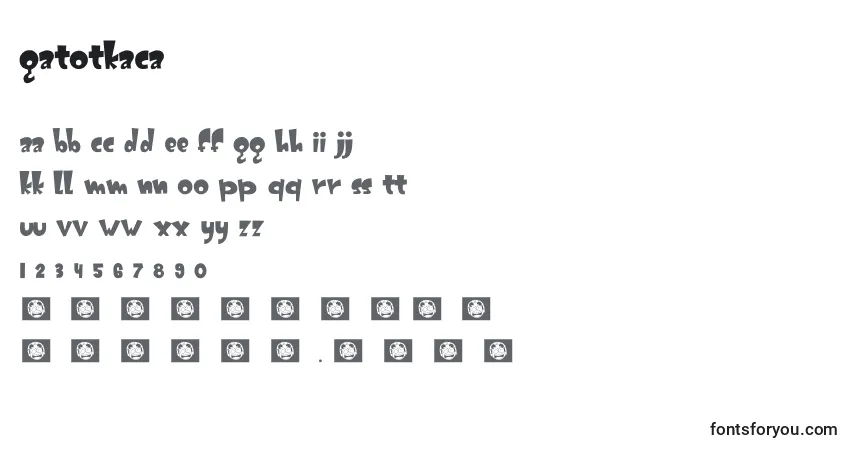 Czcionka Gatotkaca – alfabet, cyfry, specjalne znaki
