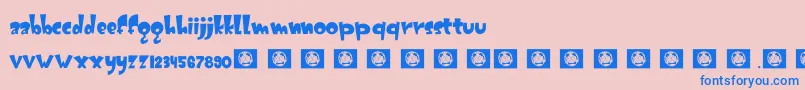 Gatotkaca Font – Blue Fonts on Pink Background