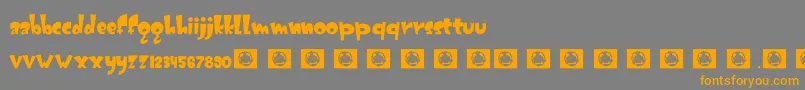 Gatotkaca Font – Orange Fonts on Gray Background