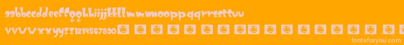 Gatotkaca Font – Pink Fonts on Orange Background