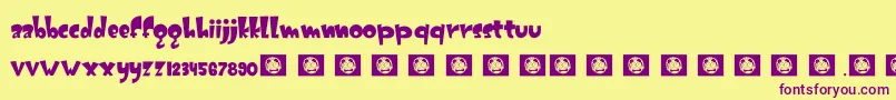 Gatotkaca Font – Purple Fonts on Yellow Background