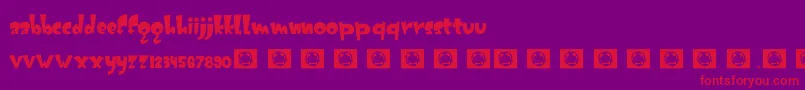 Gatotkaca-Schriftart – Rote Schriften auf violettem Hintergrund