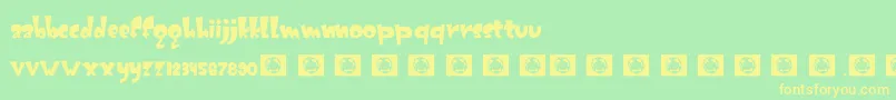 Gatotkaca Font – Yellow Fonts on Green Background