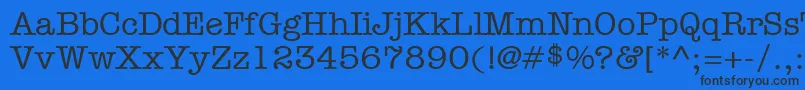 フォントItcAmericanTypewriterLtMediumAlternate – 黒い文字の青い背景