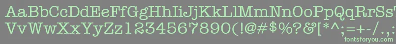 ItcAmericanTypewriterLtMediumAlternate Font – Green Fonts on Gray Background