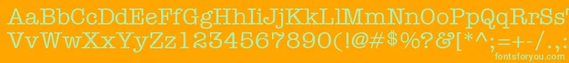 ItcAmericanTypewriterLtMediumAlternate Font – Green Fonts on Orange Background